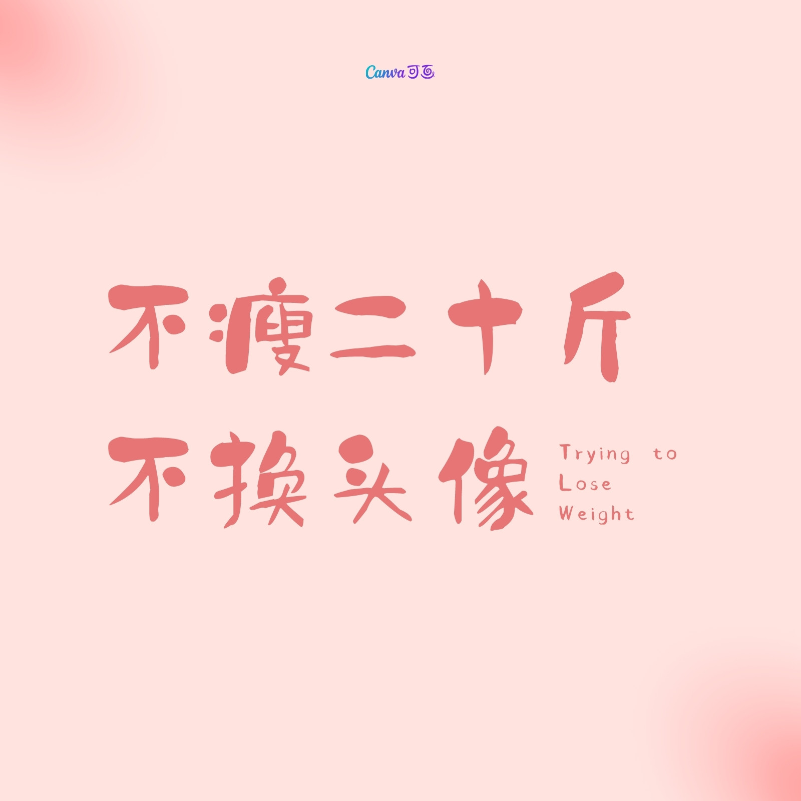 粉色纯文字flag发誓不瘦不换头像趣味个人分享中文微信头像 粉色纯文字flag发誓不瘦不换头像趣味个人分享中文微信头像