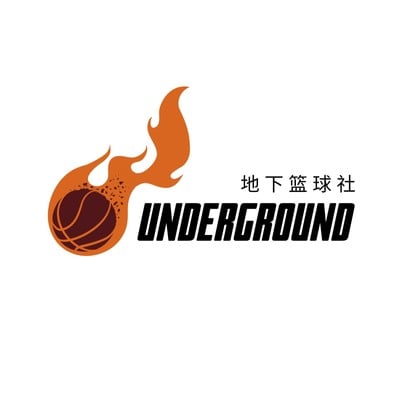 橙褐色火苗地下街头篮球运动户外社动感校园宣传中文logo